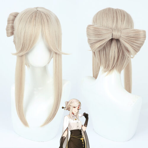 Cosplay Wig Genshin impact Ningguang Character Wig Halloween props Suitable for role-playing Heat Resistant Stylable Multiple Bright Colors Gift for Comic Exhibition Enthusiasts Holiday