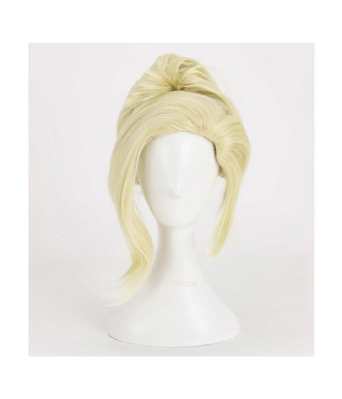 Cosplay Wig Compatible with Overwatch Mercy Angela Ziegler Character Wig Halloween props Suitable for role-playing Heat Resistant Stylable Multiple Bright Colors Gift for Comic Exhibition Enthusiasts Holiday