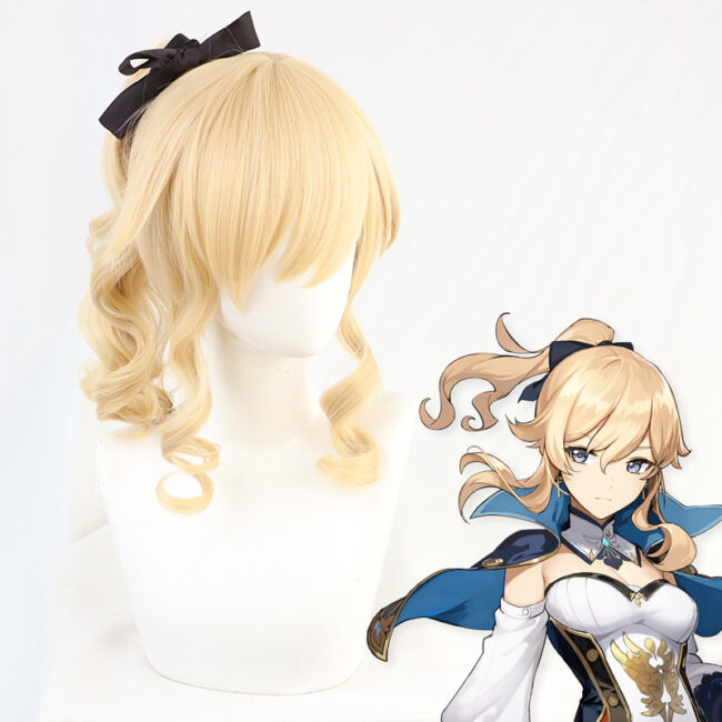 Cosplay Wig Genshin impact Jean Gunnhildr Character Wig Halloween props Suitable for role-playing Heat Resistant Stylable Multiple Bright Colors Gift for Comic Exhibition Enthusiasts Holiday