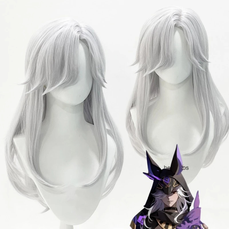 Cosplay Wig Genshin impact Cyno Character Wig Halloween props Suitable for role-playing Heat Resistant Stylable Multiple Bright Colors Gift for Comic Exhibition Enthusiasts Holiday