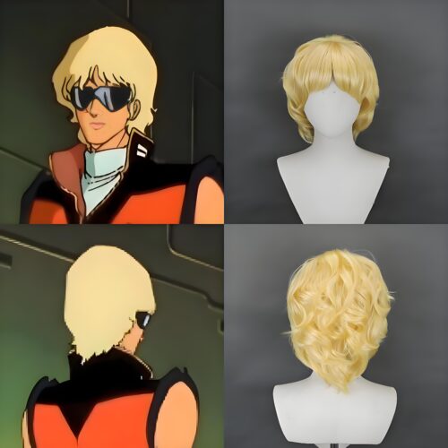 Cosplay Wig Mobile Suit Char Aznable Character Wig Halloween props Suitable for role-playing Heat Resistant Stylable Multiple Bright Colors Gift for Comic Exhibition Enthusiasts Holiday