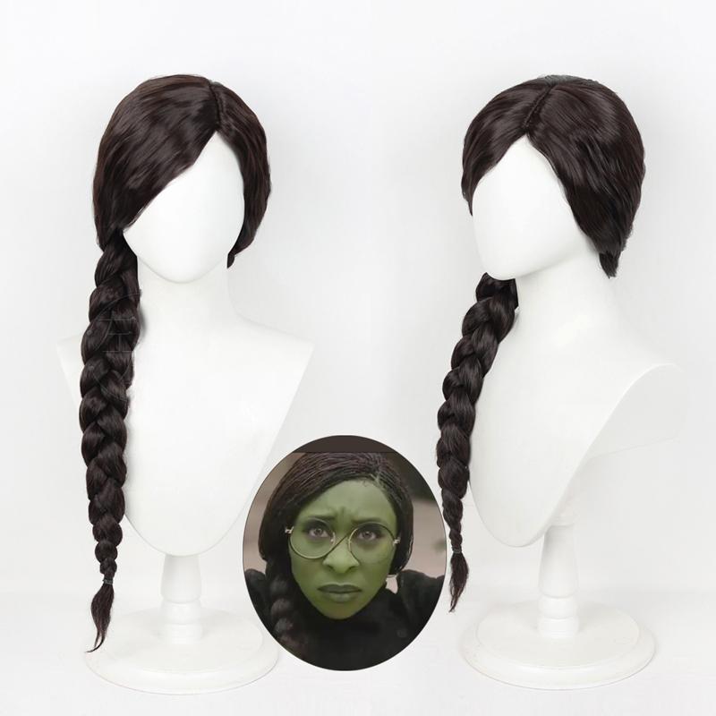 Cosplay Wig Wicked 艾芙芭 Character Wig Halloween props Suitable for role-playing Heat Resistant Stylable Multiple Bright Colors Gift for Comic Exhibition Enthusiasts Holiday