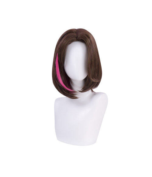 Cosplay Wig Compatible with Overwatch D.Va;Hana Song Character Wig Halloween props Suitable for role-playing Heat Resistant Stylable Multiple Bright Colors Gift for Comic Exhibition Enthusiasts Holiday