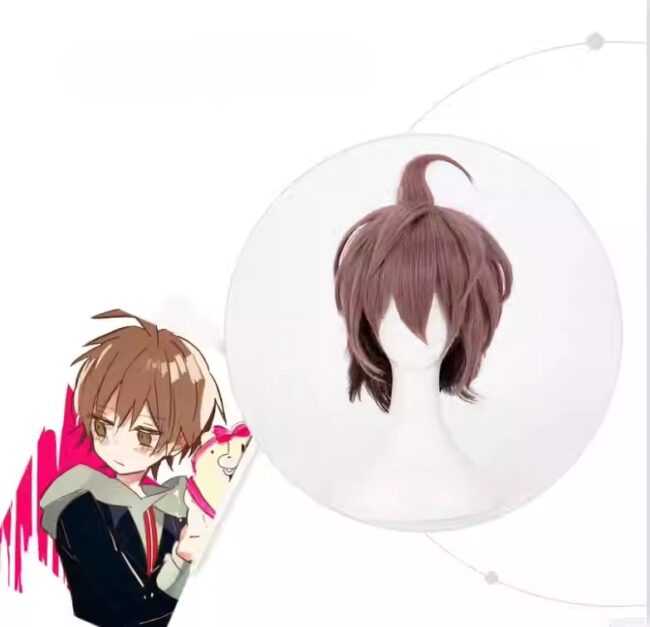 Cosplay Wig Compatible with Danganronpa Naegi Makoto Character Wig Halloween props Suitable for role-playing Heat Resistant Stylable Multiple Bright Colors Gift for Comic Exhibition Enthusiasts Holiday