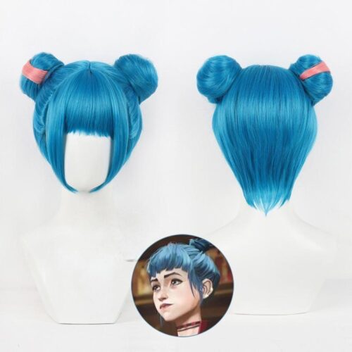 Cosplay Wig League of Legends The Loose Cannon Jinx Character Wig Halloween props Suitable for role-playing Heat Resistant Stylable Multiple Bright Colors Gift for Comic Exhibition Enthusiasts Holiday