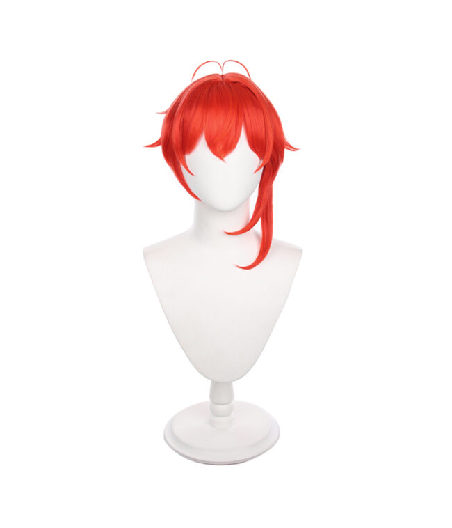 Cosplay Wig Genshin impact Diluc Ragnvindr Character Wig Halloween props Suitable for role-playing Heat Resistant Stylable Multiple Bright Colors Gift for Comic Exhibition Enthusiasts Holiday - Image 2