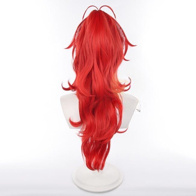 Cosplay Wig Genshin impact Diluc Ragnvindr Character Wig Halloween props Suitable for role-playing Heat Resistant Stylable Multiple Bright Colors Gift for Comic Exhibition Enthusiasts Holiday - Image 3