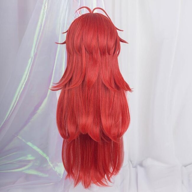 Cosplay Wig Genshin impact Diluc Ragnvindr Character Wig Halloween props Suitable for role-playing Heat Resistant Stylable Multiple Bright Colors Gift for Comic Exhibition Enthusiasts Holiday - Image 2