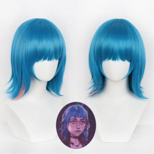 Cosplay Wig League of Legends The Loose Cannon Jinx Character Wig Halloween props Suitable for role-playing Heat Resistant Stylable Multiple Bright Colors Gift for Comic Exhibition Enthusiasts Holiday
