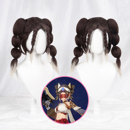Cosplay Wig Genshin impact The Eremites Character Wig Halloween props Suitable for role-playing Heat Resistant Stylable Multiple Bright Colors Gift for Comic Exhibition Enthusiasts Holiday