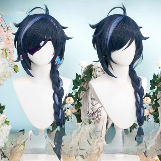 Cosplay Wig Genshin impact Kaeya Alberich Kaeya Character Wig Halloween props Suitable for role-playing Heat Resistant Stylable Multiple Bright Colors Gift for Comic Exhibition Enthusiasts Holiday - Image 3
