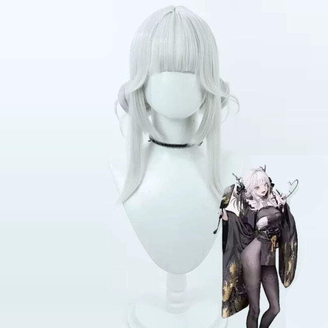 Cosplay Wig Compatible with GODDESS OF VICTORY: NIKKE Blanc Character Wig Halloween props Suitable for role-playing Heat Resistant Stylable Multiple Bright Colors Gift for Comic Exhibition Enthusiasts Holiday