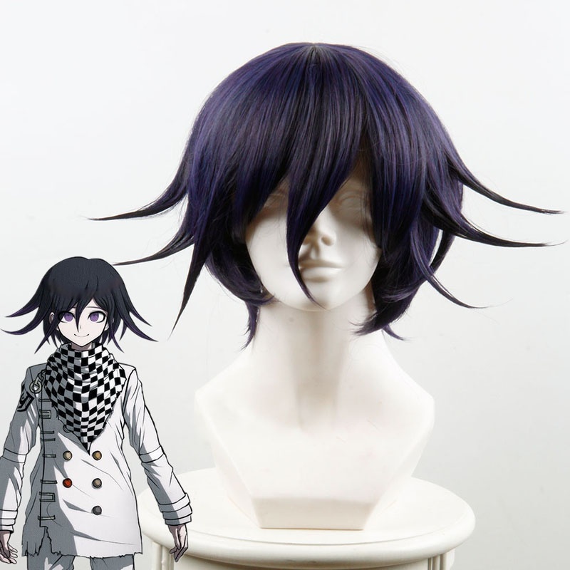 Cosplay Wig Compatible with Danganronpa Ōma Kokichi Character Wig Halloween props Suitable for role-playing Heat Resistant Stylable Multiple Bright Colors Gift for Comic Exhibition Enthusiasts Holiday