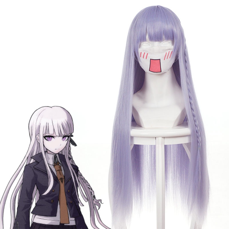Cosplay Wig Compatible with Danganronpa Kirigiri Kyōko Character Wig Halloween props Suitable for role-playing Heat Resistant Stylable Multiple Bright Colors Gift for Comic Exhibition Enthusiasts Holiday