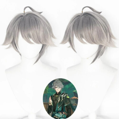 Cosplay Wig Genshin impact Alhaitham Character Wig Halloween props Suitable for role-playing Heat Resistant Stylable Multiple Bright Colors Gift for Comic Exhibition Enthusiasts Holiday
