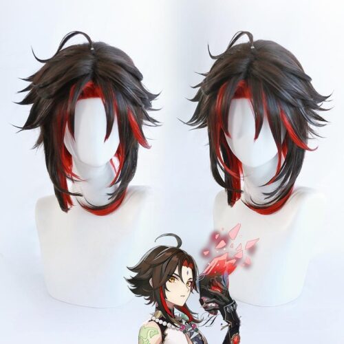 Cosplay Wig Genshin impact Xiao Character Wig Halloween props Suitable for role-playing Heat Resistant Stylable Multiple Bright Colors Gift for Comic Exhibition Enthusiasts Holiday