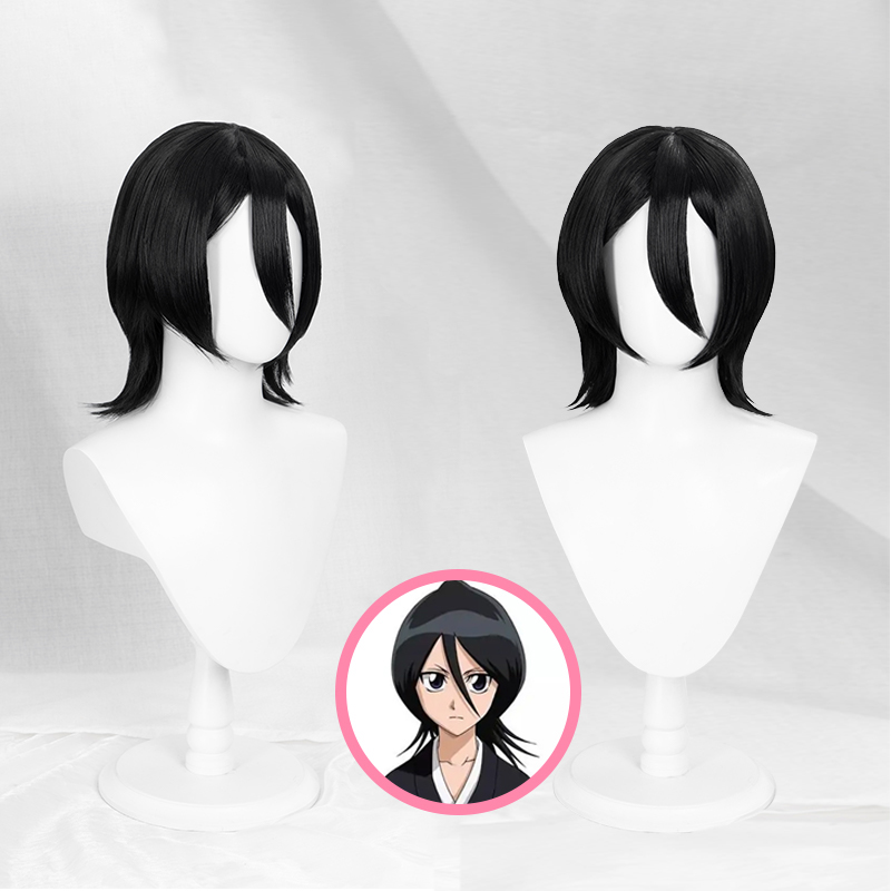 Cosplay Wig Compatible with BLEACH Kuchiki Rukia Character Wig Halloween props Suitable for role-playing Heat Resistant Stylable Multiple Bright Colors Gift for Comic Exhibition Enthusiasts Holiday