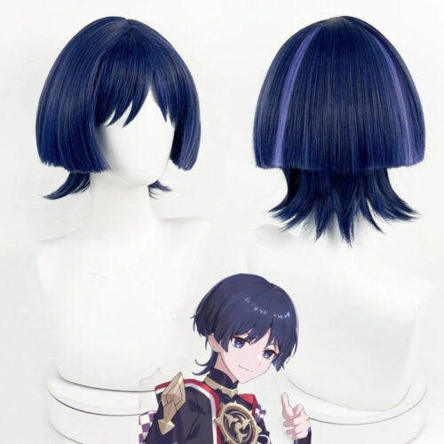 Cosplay Wig Genshin impact Kunikuzushi Wanderer Character Wig Halloween props Suitable for role-playing Heat Resistant Stylable Multiple Bright Colors Gift for Comic Exhibition Enthusiasts Holiday