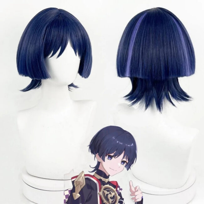 Cosplay Wig Genshin impact Kunikuzushi Wanderer Character Wig Halloween props Suitable for role-playing Heat Resistant Stylable Multiple Bright Colors Gift for Comic Exhibition Enthusiasts Holiday