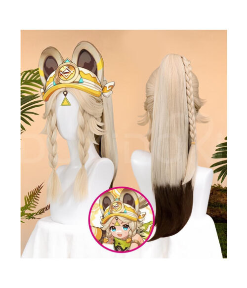 Cosplay Wig Genshin impact Kachina Character Wig Halloween props Suitable for role-playing Heat Resistant Stylable Multiple Bright Colors Gift for Comic Exhibition Enthusiasts Holiday