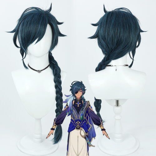 Cosplay Wig Genshin impact Kaeya Alberich Character Wig Halloween props Suitable for role-playing Heat Resistant Stylable Multiple Bright Colors Gift for Comic Exhibition Enthusiasts Holiday