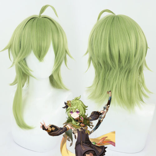 Cosplay Wig Genshin impact Collei Character Wig Halloween props Suitable for role-playing Heat Resistant Stylable Multiple Bright Colors Gift for Comic Exhibition Enthusiasts Holiday