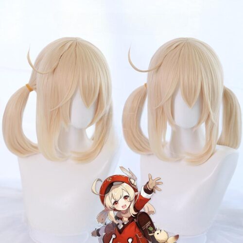 Cosplay Wig Genshin impact Klee Character Wig Halloween props Suitable for role-playing Heat Resistant Stylable Multiple Bright Colors Gift for Comic Exhibition Enthusiasts Holiday