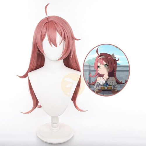 Cosplay Wig Genshin impact Clervie Character Wig Halloween props Suitable for role-playing Heat Resistant Stylable Multiple Bright Colors Gift for Comic Exhibition Enthusiasts Holiday