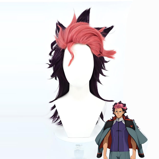 Cosplay Wig Mobile Suit Guel Jeturk Character Wig Halloween props Suitable for role-playing Heat Resistant Stylable Multiple Bright Colors Gift for Comic Exhibition Enthusiasts Holiday