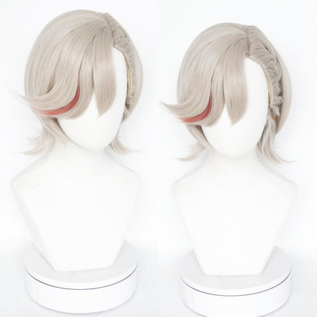 Cosplay Wig Genshin impact Lyney Character Wig Halloween props Suitable for role-playing Heat Resistant Stylable Multiple Bright Colors Gift for Comic Exhibition Enthusiasts Holiday - Image 3