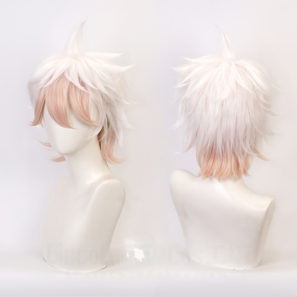 Cosplay Wig Compatible with Danganronpa Nagito Komaeda Character Wig Halloween props Suitable for role-playing Heat Resistant Stylable Multiple Bright Colors Gift for Comic Exhibition Enthusiasts Holiday - Image 3
