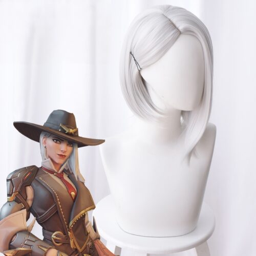 Cosplay Wig Compatible with Overwatch Elizabeth Caledonia Ashe Character Wig Halloween props Suitable for role-playing Heat Resistant Stylable Multiple Bright Colors Gift for Comic Exhibition Enthusiasts Holiday