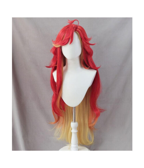 Cosplay Wig Genshin impact Mavuika Character Wig Halloween props Suitable for role-playing Heat Resistant Stylable Multiple Bright Colors Gift for Comic Exhibition Enthusiasts Holiday