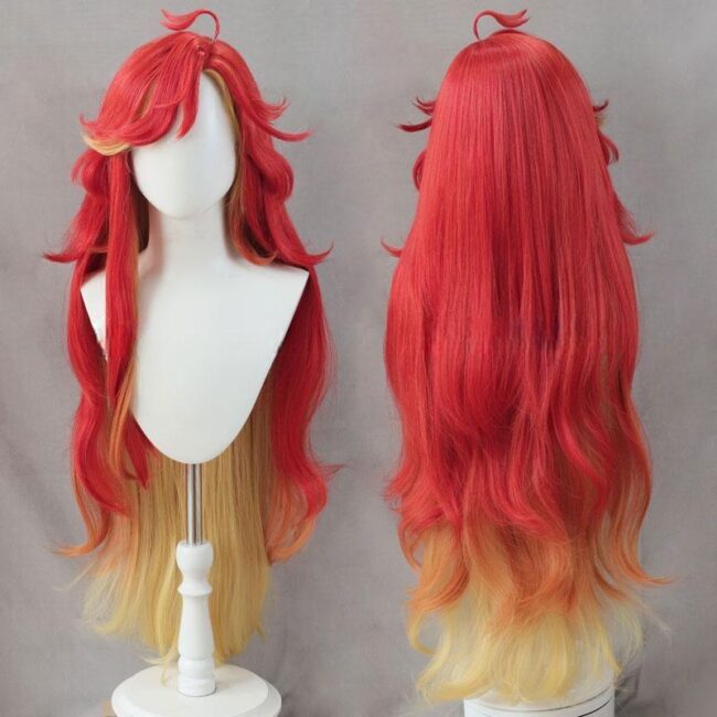 Cosplay Wig Genshin impact Mavuika Character Wig Halloween props Suitable for role-playing Heat Resistant Stylable Multiple Bright Colors Gift for Comic Exhibition Enthusiasts Holiday - Image 3