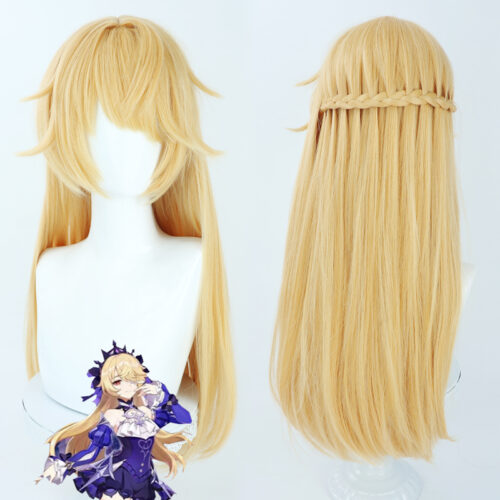 Cosplay Wig Genshin impact Fischl Character Wig Halloween props Suitable for role-playing Heat Resistant Stylable Multiple Bright Colors Gift for Comic Exhibition Enthusiasts Holiday