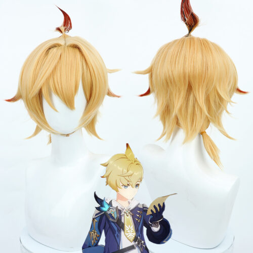 Cosplay Wig Genshin impact Mika Character Wig Halloween props Suitable for role-playing Heat Resistant Stylable Multiple Bright Colors Gift for Comic Exhibition Enthusiasts Holiday