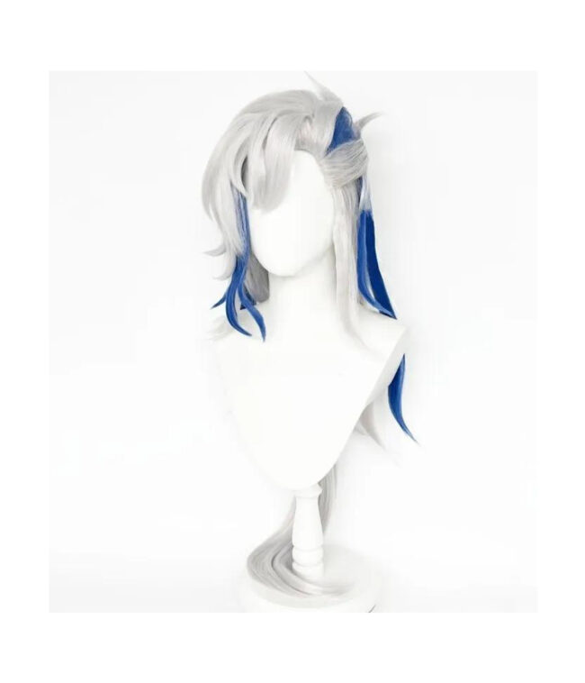 Cosplay Wig Genshin impact Neuvillette Character Wig Halloween props Suitable for role-playing Heat Resistant Stylable Multiple Bright Colors Gift for Comic Exhibition Enthusiasts Holiday