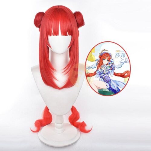 Cosplay Wig Genshin impact Nilou Character Wig Halloween props Suitable for role-playing Heat Resistant Stylable Multiple Bright Colors Gift for Comic Exhibition Enthusiasts Holiday