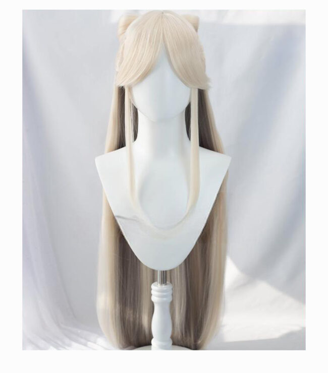 Cosplay Wig Genshin impact Ningguang Character Wig Halloween props Suitable for role-playing Heat Resistant Stylable Multiple Bright Colors Gift for Comic Exhibition Enthusiasts Holiday - Image 2
