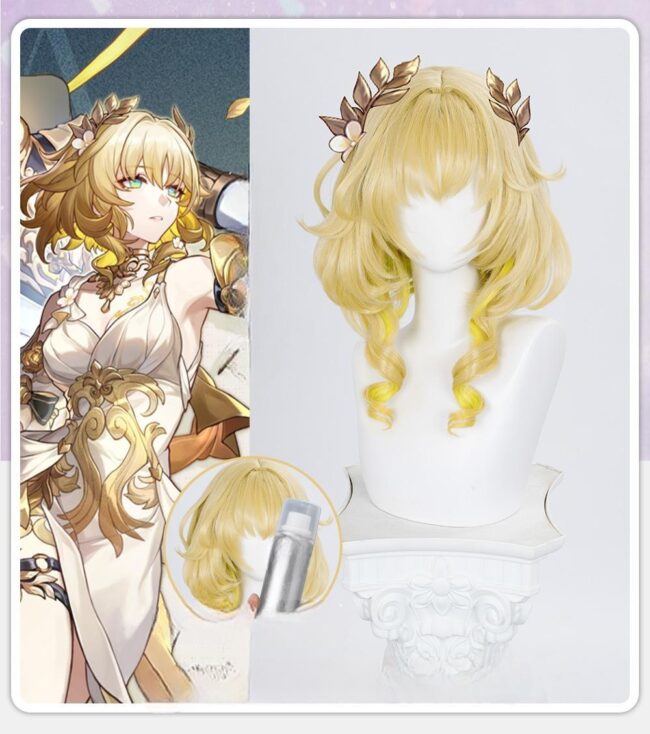 Cosplay Wig Honkai: Star Rail Aglaea Character Wig Halloween props Suitable for role-playing Heat Resistant Stylable Multiple Bright Colors Gift for Comic Exhibition Enthusiasts Holiday