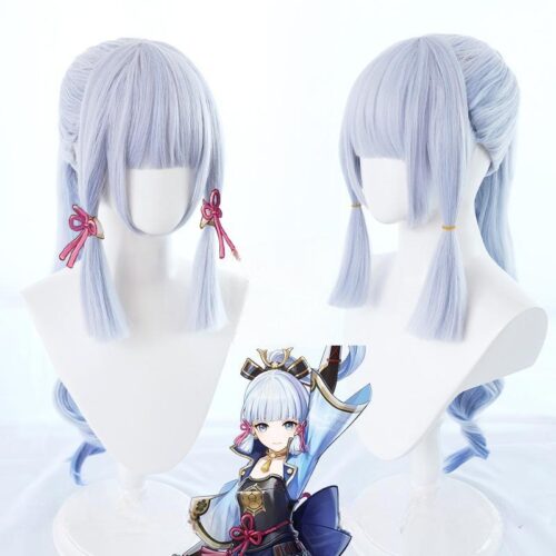 Cosplay Wig Genshin impact Kamisato Ayaka Character Wig Halloween props Suitable for role-playing Heat Resistant Stylable Multiple Bright Colors Gift for Comic Exhibition Enthusiasts Holiday