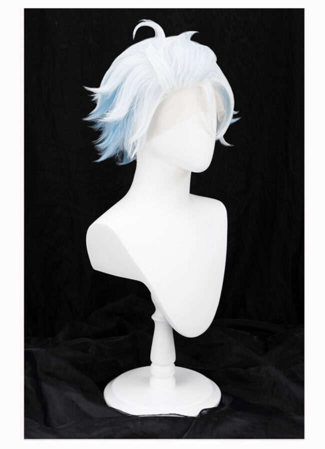 Cosplay Wig Genshin impact Chongyun Character Wig Halloween props Suitable for role-playing Heat Resistant Stylable Multiple Bright Colors Gift for Comic Exhibition Enthusiasts Holiday - Image 4