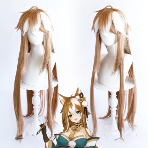 Cosplay Wig Genshin impact Gorou Character Wig Halloween props Suitable for role-playing Heat Resistant Stylable Multiple Bright Colors Gift for Comic Exhibition Enthusiasts Holiday