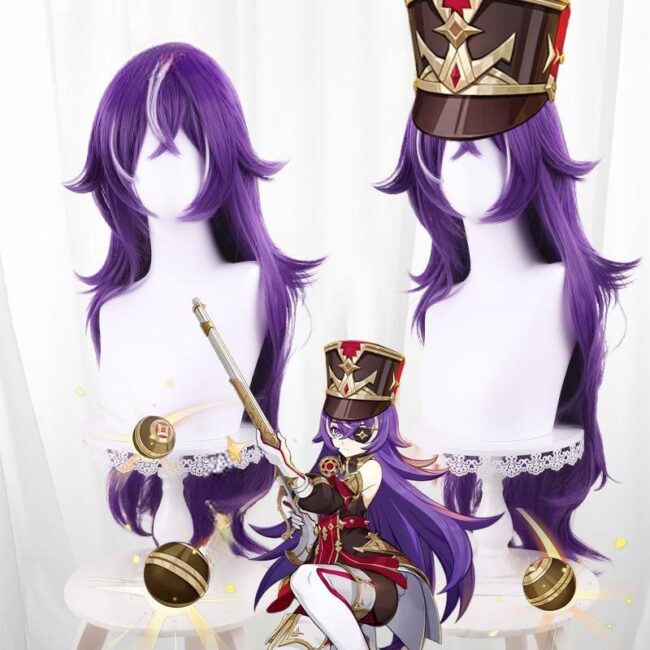 Cosplay Wig Genshin impact Chevreuse Character Wig Halloween props Suitable for role-playing Heat Resistant Stylable Multiple Bright Colors Gift for Comic Exhibition Enthusiasts Holiday