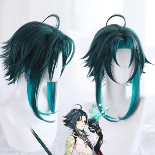 Cosplay Wig Genshin impact Xiao Character Wig Halloween props Suitable for role-playing Heat Resistant Stylable Multiple Bright Colors Gift for Comic Exhibition Enthusiasts Holiday