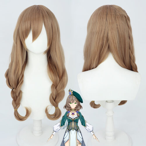 Cosplay Wig Genshin impact Lisa Minci Character Wig Halloween props Suitable for role-playing Heat Resistant Stylable Multiple Bright Colors Gift for Comic Exhibition Enthusiasts Holiday