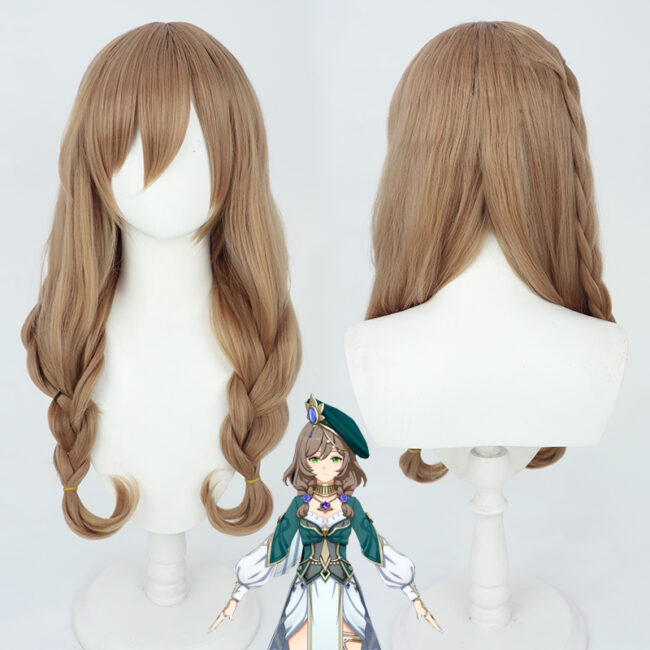 Cosplay Wig Genshin impact Lisa Minci Character Wig Halloween props Suitable for role-playing Heat Resistant Stylable Multiple Bright Colors Gift for Comic Exhibition Enthusiasts Holiday