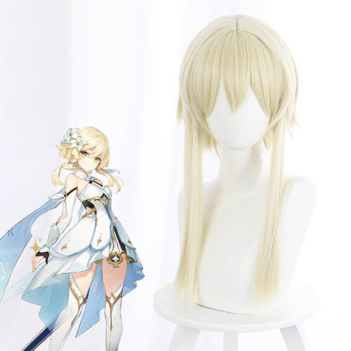 Cosplay Wig Genshin impact Lumine Character Wig Halloween props Suitable for role-playing Heat Resistant Stylable Multiple Bright Colors Gift for Comic Exhibition Enthusiasts Holiday