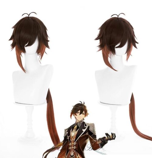 Cosplay Wig Genshin impact Zhongli Character Wig Halloween props Suitable for role-playing Heat Resistant Stylable Multiple Bright Colors Gift for Comic Exhibition Enthusiasts Holiday