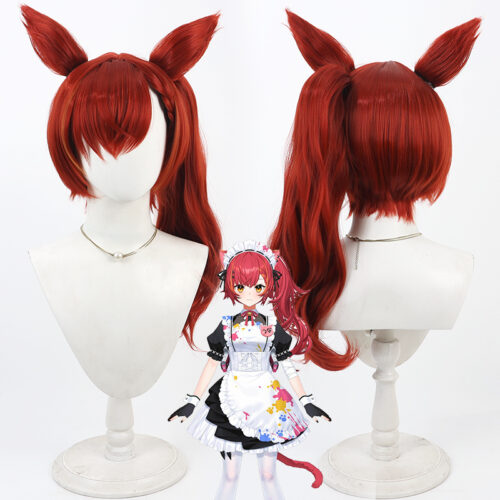 Cosplay Wig Compatible with VTuber 猫汰つな Character Wig Halloween props Suitable for role-playing Heat Resistant Stylable Multiple Bright Colors Gift for Comic Exhibition Enthusiasts Holiday